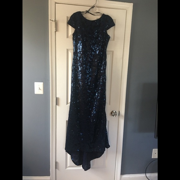Calvin Klein Sequin Cowl Back Gown - Picture 2 of 3